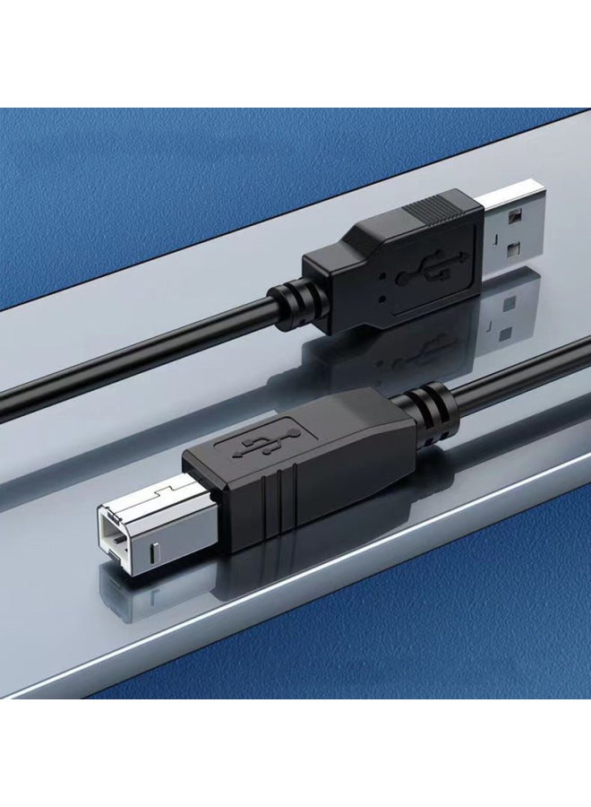 كابل طابورة منفذ مربع USB أسود 1.5م نحاس نقي كابل توصيل هاتف ذكي حاسوب USB - Image 2
